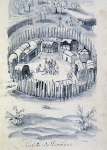 Pomeivue városa (telepi tábor Kanadában) - a „” párbeszédben vagy interjúban egy franciáról egy vademberrel” alkotó: Unknown artist