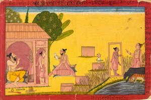 Lakshmana a remetelakban, fólió egy <em>Ramayana</em>ból alkotó: Unknown artist
