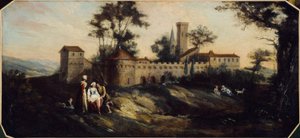 Tájkép erődített várral. 1701 és 1800 között (olaj) alkotó: Unknown artist
