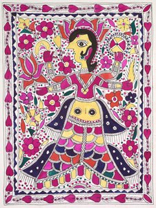 Nagy, többkarú figura szívekkel a szélén alkotó: Unknown artist
