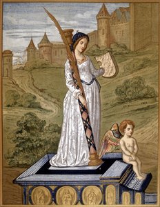 Laure a szeretetet a tisztaság templomába vezeti (Laura de Noves alkotó: Unknown artist