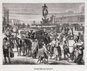 Le Pont Neuf XIII. Lajos alatt - Metszet a 19. századról alkotó: Unknown artist