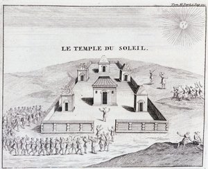 A Nap temploma – Don Georges Juan és Don Antoine de Ulloa „"Dél-Amerika történelmi utazása a spanyol király parancsára" című könyvében, T.II, szerk. Jombert, Királyi Könyvtár, Párizs alkotó: Unknown artist