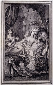 A kis kutya, aki pénzt és köveket lövell – Jean La Fontaine „Mesék és novellák versben” című művében. 1762. alkotó: Unknown artist