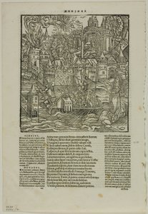 Levél Virgilius operájából (a strasbourgi Vergilius nyomán, 1502), 90. tábla a XVI. századi könyvek fametszeteiből alkotó: Unknown artist