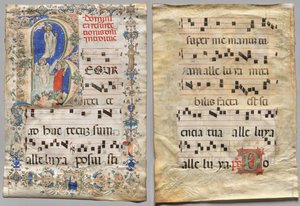 Levél egy fokozatostól: Történeti kezdetű R: A feltámadás (recto) és Initial D (verso) alkotó: Unknown artist