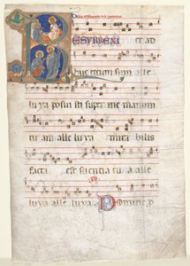 Levél egy fokozatról: Initial (R) három Máriával a sírnál és "Noli me Tangere" alkotó: Unknown artist