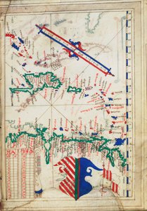 Kis-Antillák és Karib-tenger, 1550-60 körül (pergamen) alkotó: Unknown artist