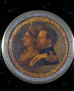 Egy tubákdoboz fedele I. Napóleon és Josephine portréival. Milánó, Risorgimento Múzeum alkotó: Unknown artist