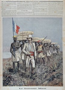 Mizon hadnagy egy feltáró oszlop vezetője Közép-Afrikában – az 1892. július 9-i „” Le petit Journal”-ban alkotó: Unknown artist