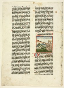 Szent Pirminius élete Heiligenlebenből, Winterteil (A szentek élete, tél), 1. tábla a 15. századi könyvek fametszeteiből alkotó: Unknown artist