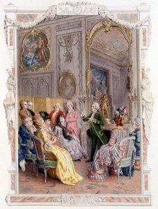 Irodalmi vásár a 18. században - a „Minőségi nő a múlt században” c. alkotó: Unknown artist