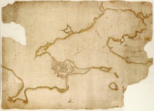 Louisburg erőd és kikötő, Cape Breton, 1745 körül (kézirat) alkotó: Unknown artist