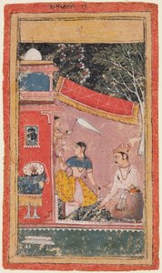 Szerelmesek azon a teraszon: Hindai Ramakali Ragini, attól a Bandi Ragamalától alkotó: Unknown artist