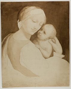 Madonna és gyermeke (recto), és női torzó töredéke (verso) alkotó: Unknown artist