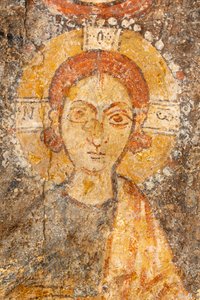 Madonna és gyermeke az arkangyalok között, részlet a gyermekről alkotó: Unknown artist