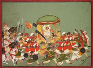 Maharao Chattar Sal (uralkodott 1758–1764) Kotából egy palankinban alkotó: Unknown artist