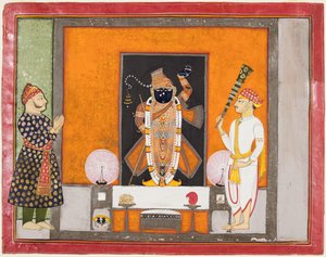II. Maharao Ram Singh Kotai (ur. 1828–1866) Vőlegényként imádja Brij Nathjit alkotó: Unknown artist