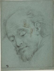 Férfi fej néz lefelé alkotó: Unknown artist