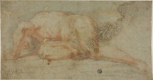 Férfi fekve, karral a feje fölött alkotó: Unknown artist