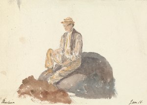 Ember ül egy sziklán (Madeira, január 16.) alkotó: Unknown artist