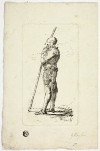Férfi páncélos tartó személyzet alkotó: Unknown artist