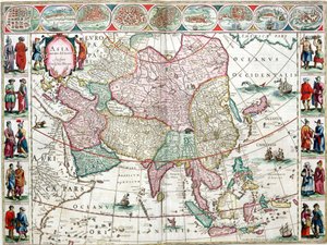 Ázsia térképe a Bleau Atlasból alkotó: Unknown artist