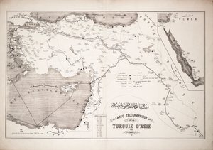 Törökország térképe a távírókábelekkel és állomásokkal alkotó: Unknown artist