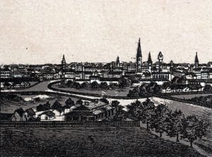 Melbourne, Ausztrália; Általános nézet. a „The World Illustrates 168 Views” című kötetben, dátum nélkül (19. század vége) alkotó: Unknown artist