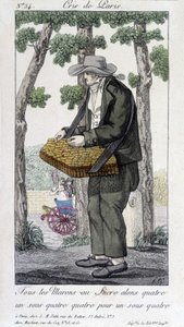 Gesztenye kereskedő cukorral - „” Cris de Paris”-ban”, deb. 19. század alkotó: Unknown artist