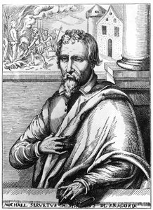 Michel Servet (Michel de Villanueva) (1511-1553), spanyol orvos és teológus. Metszés alkotó: Unknown artist