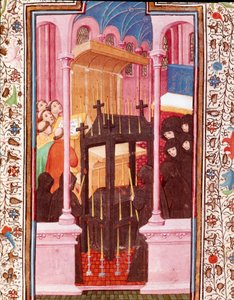 Miniatűr temetési jelenet a portugál I. Edward (Duarte) óráiból (1391-1438) 15. századi Lisszabon, Torre do Tombo alkotó: Unknown artist