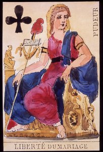 Szerénység: "" Házasság szabadsága"" - Forradalmi játékkártya alkotó: Unknown artist