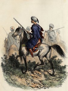 Az algíri vidéki rendőrséget irányító mór csendőrök (vagy mezőőrök), akiket 1831-ben képeztek ki Leon Galibert „L