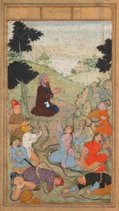Mózes azért imádkozik, hogy véget vessen a kígyók támadásának az izraeliták ellen Jerome Xavier atya Szentségtükréből (Mir’at al-quds) alkotó: Unknown artist