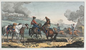 Lovas tüzér három lovat vezet alkotó: Unknown artist