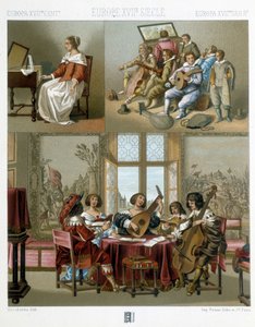 Zene Európában a 17. században - Racinet „” Le costume historique” című könyvében alkotó: Unknown artist