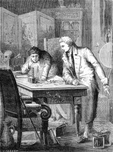 Nicholson és Carlisle bontja a vizet a Volta-akkumulátoron keresztül, London 1800. május 2. alkotó: Unknown artist