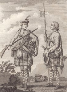 A 42. Highlanders – a Black Watch – tisztje (balra) és őrmestere 1750 körül (metszet) alkotó: Unknown artist