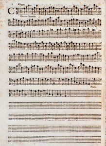 Tomaso Albinoni "" Concerti a Five, Op. 5 "" kottájának oldala alkotó: Unknown artist