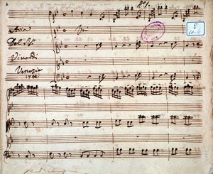 A Gia partitúrájának oldala ismert, hogy Antonio Vivaldi egy széles áriája alkotó: Unknown artist