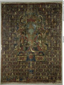 Tonpa Shenrap bön istenség festett transzparense (Thangka) alkotó: Unknown artist