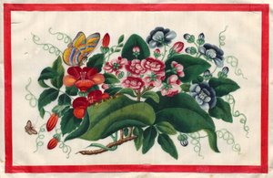 Öt festmény a Virágok és pillangók illusztrált könyvéből alkotó: Unknown artist