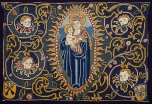 Madonnát és gyermeket ábrázoló panel alkotó: Unknown artist
