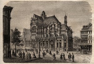 Párizs, Ile-de-France, Franciaország - Saint-Eustache-templom (XIX. század) - alkotó: Unknown artist