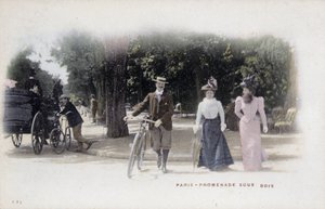 Párizs, promenade sous bois - képeslap, 19. század vége alkotó: Unknown artist