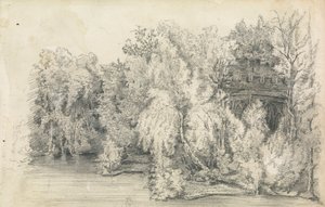 Egy erdővel körülvett épület része alkotó: Unknown artist
