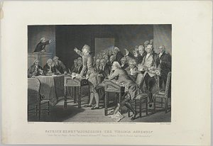 Patrick Henry beszéde a virginiai közgyűlés előtt alkotó: Unknown artist