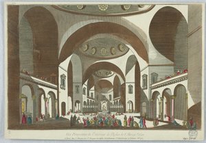 Peep-show, perspektivikus nézet a velencei Szent Márk-templom belsejéből alkotó: Unknown artist
