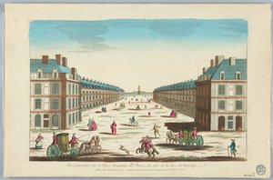 Peep-show, perspektivikus kilátás a párizsi Dauphine térre, a Rue de Harlay oldaláról, 162. sz. alkotó: Unknown artist